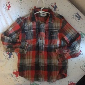 Orange plaid Old Navy flannel XS/5 so cute
